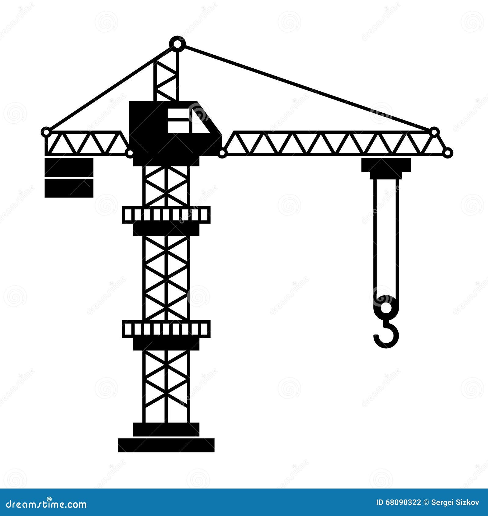 tower crane icon in white background. 