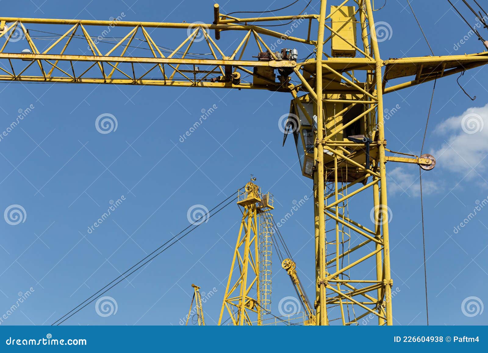 Tower Cranes with Hydraulic Boom Lift. Tower Cranes on the Construction ...