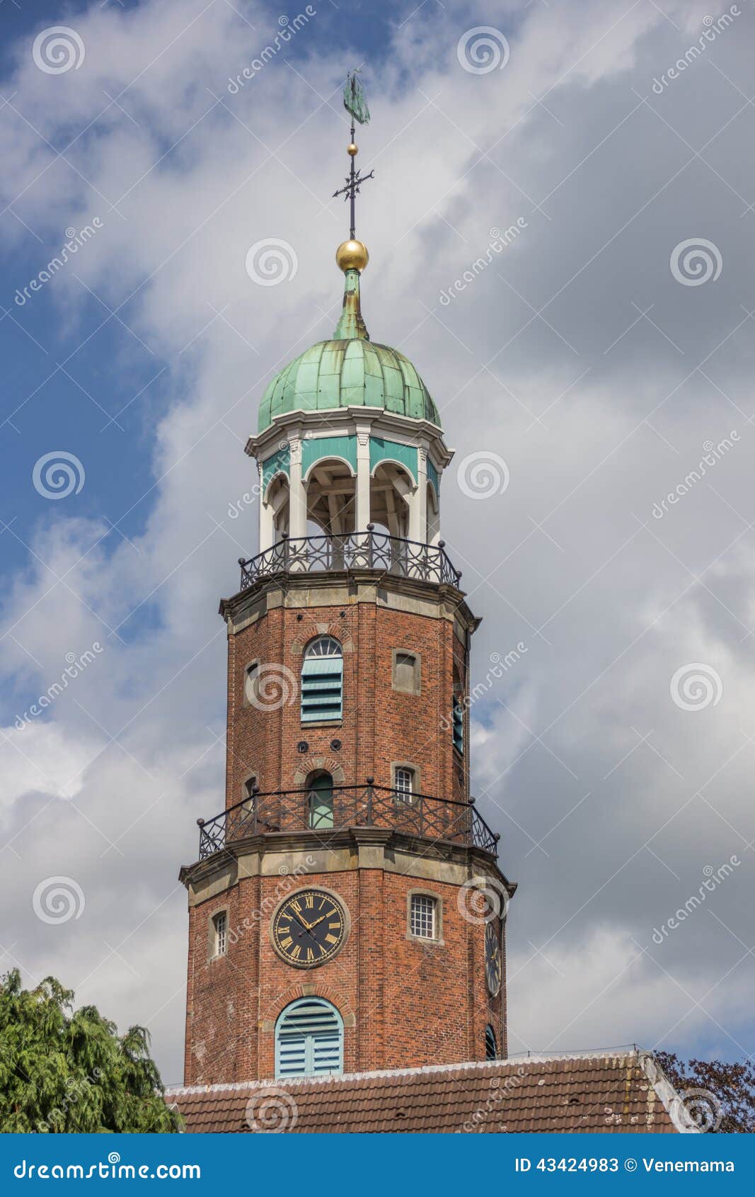 tower of the evangelical church in leer