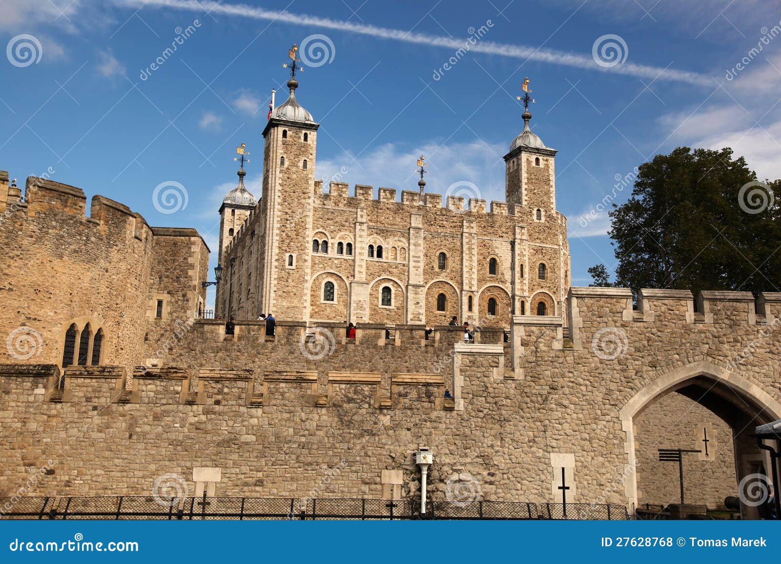 The Tower Hill Castle in London Stock Photo Image of historic, clouds
