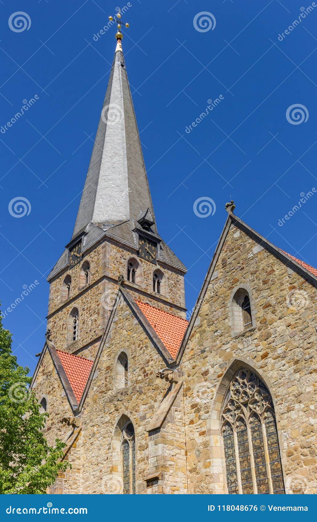 tower of the historic johannis church in herford