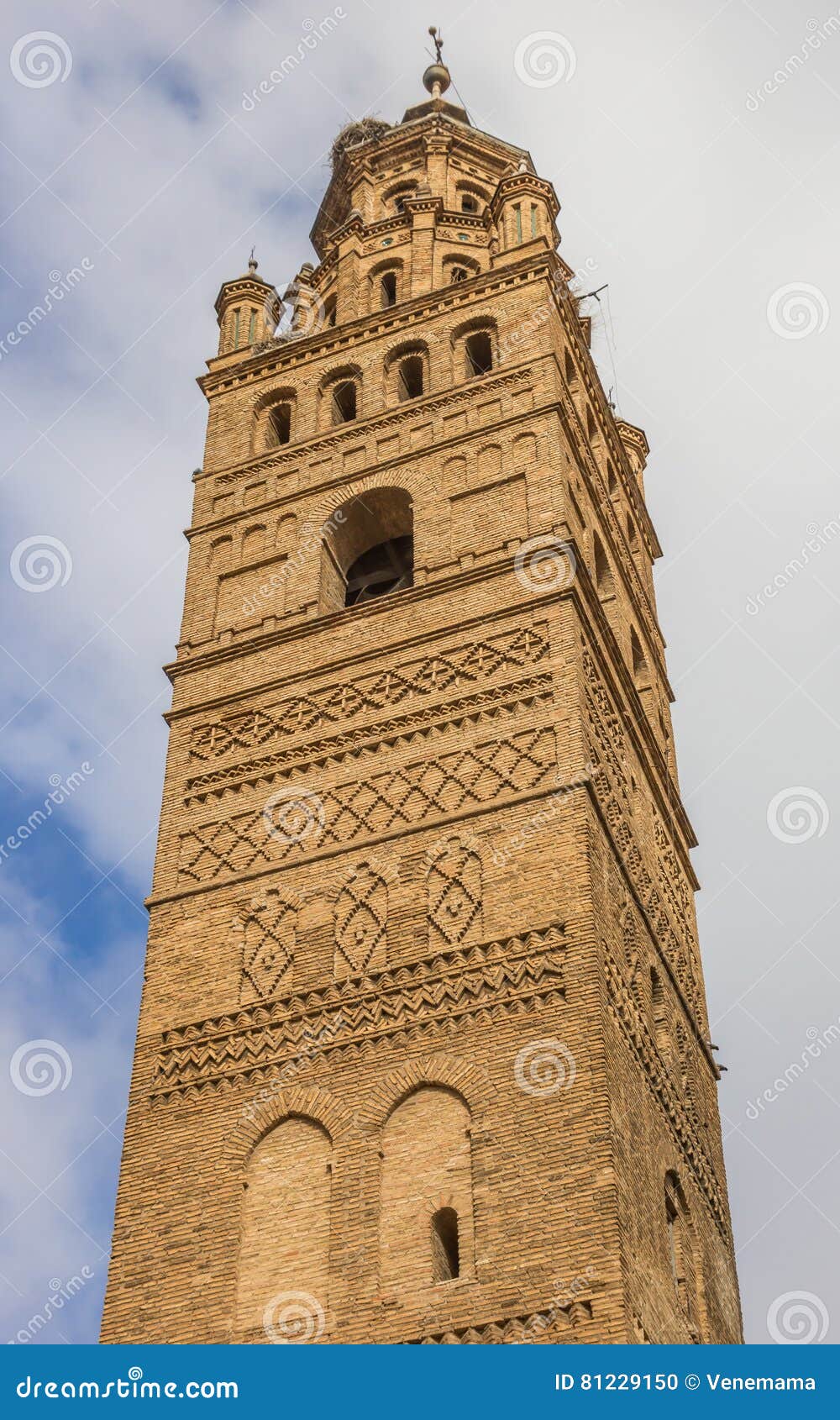 tower of the huerta cathedral in tarazona