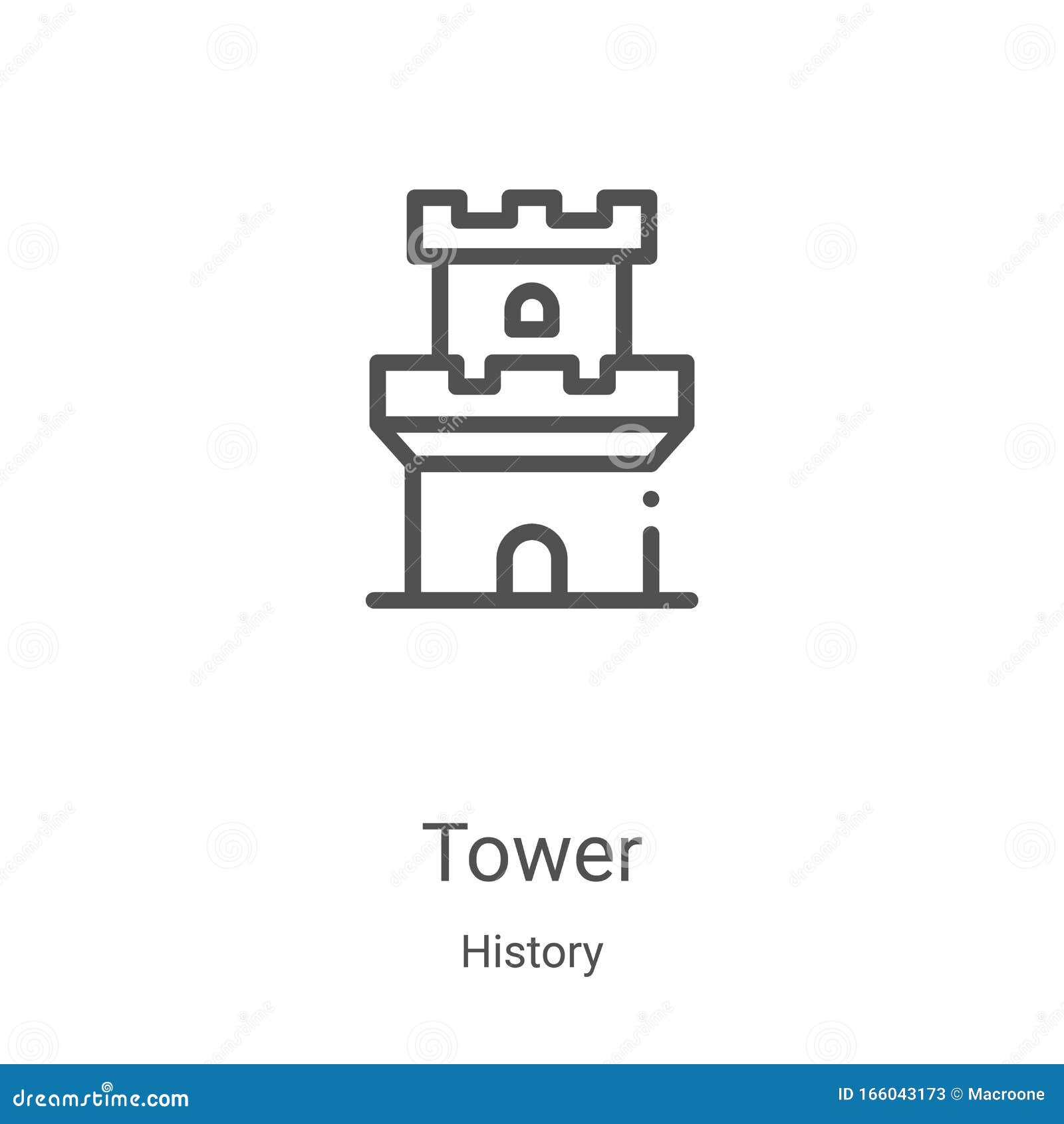 tower icon  from history collection. thin line tower outline icon  . linear  for use on web and