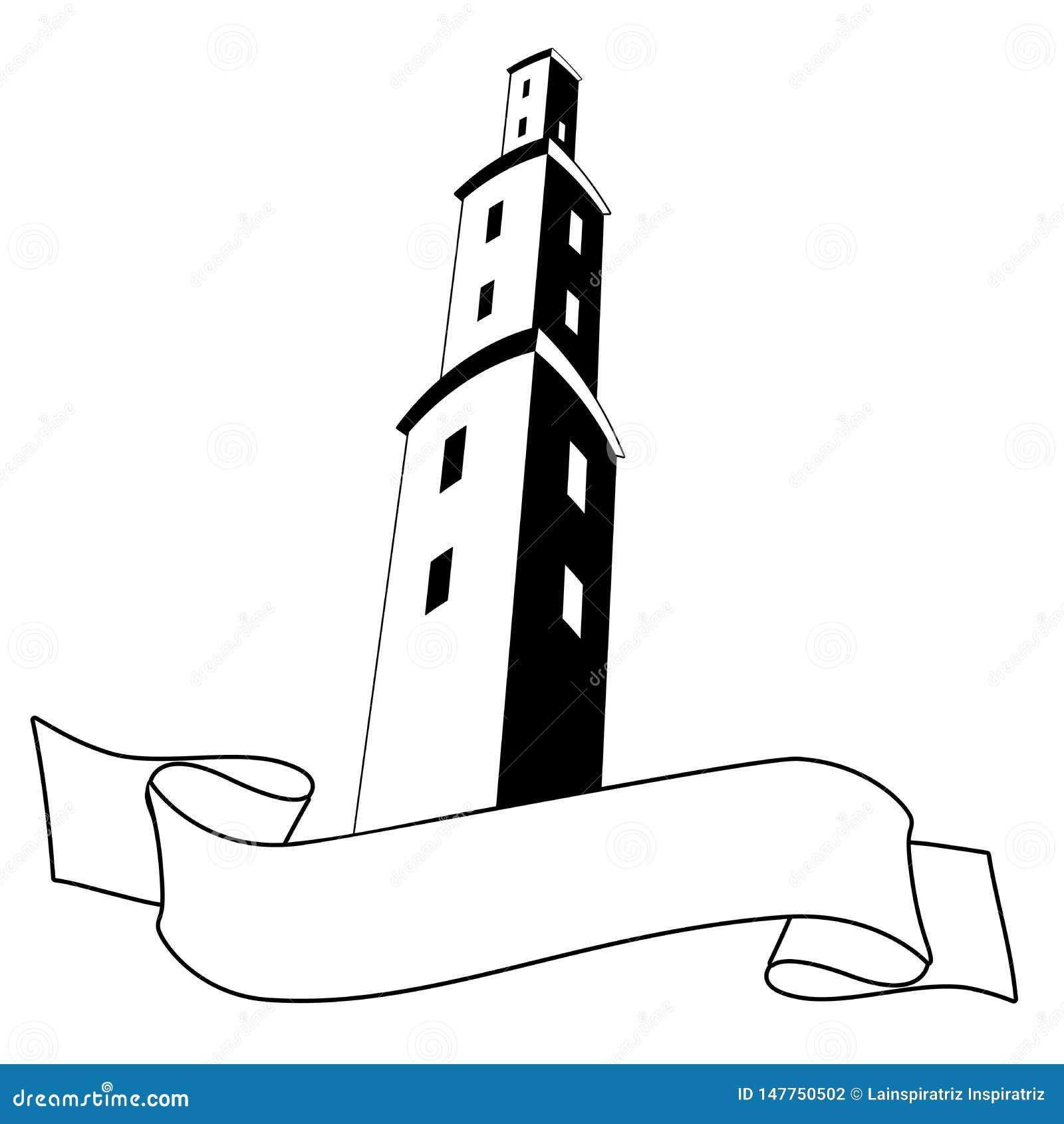 Download Tower Label Or Brand. Architectural Construction And Text ...