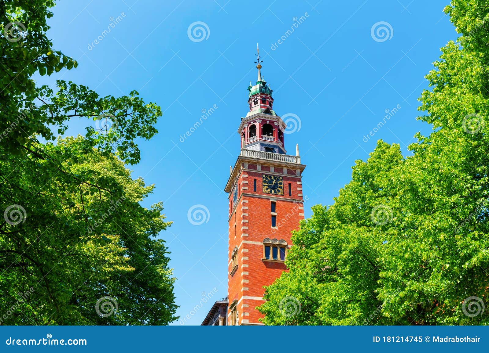 tower of the old town hall in leer, germany