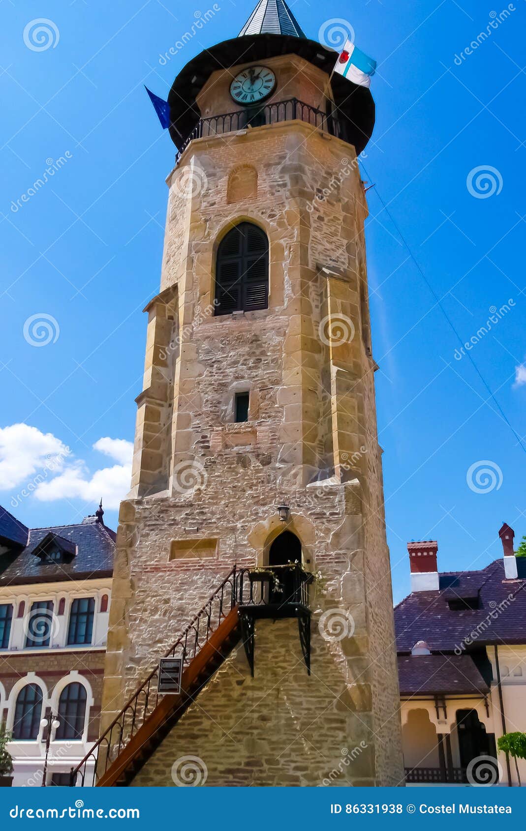 Tower at Piatra Neamt. Beautiful Tower architecture at Piatra Neamt City