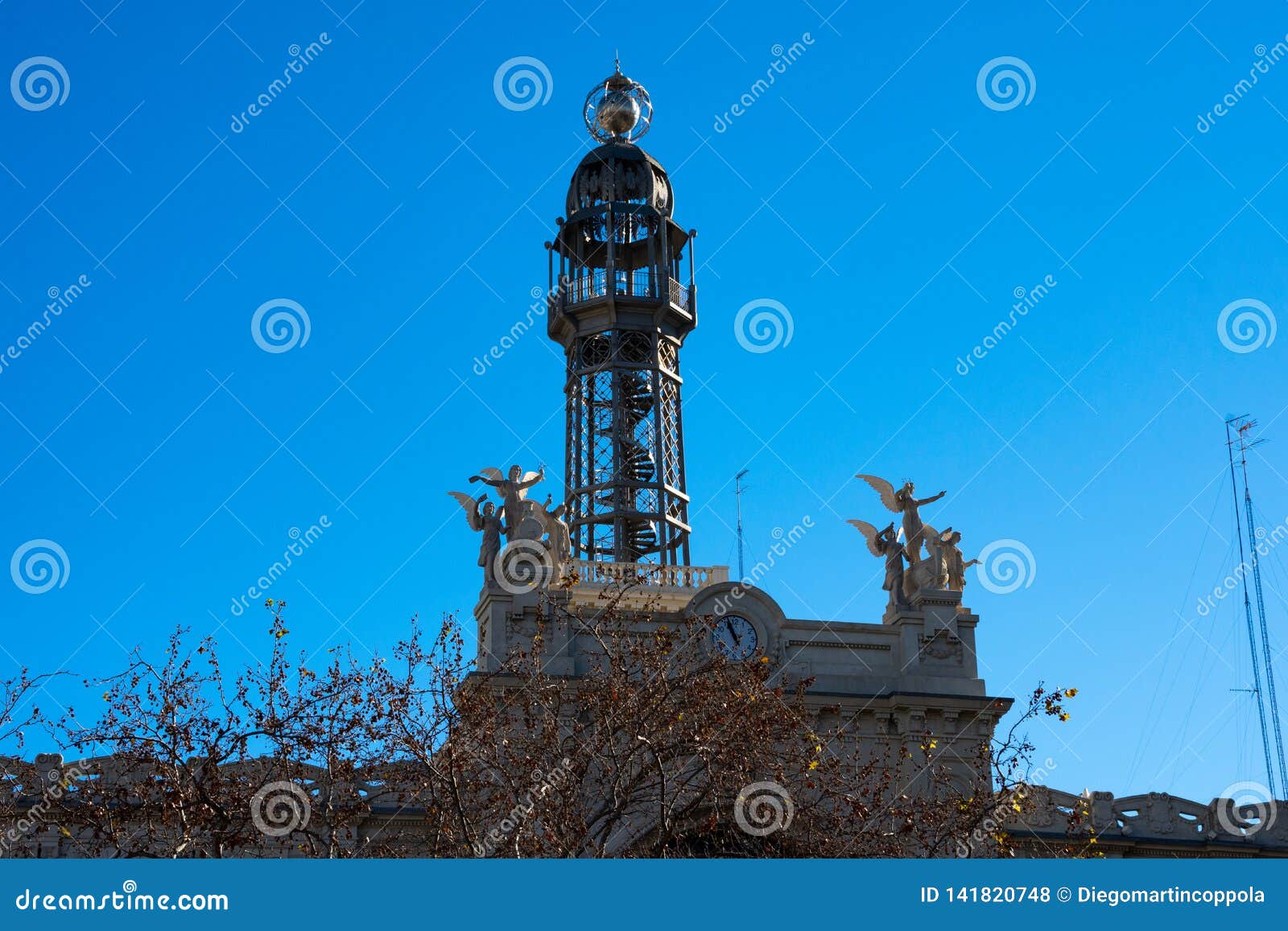 tower of the post and telegraph building oficina de correos