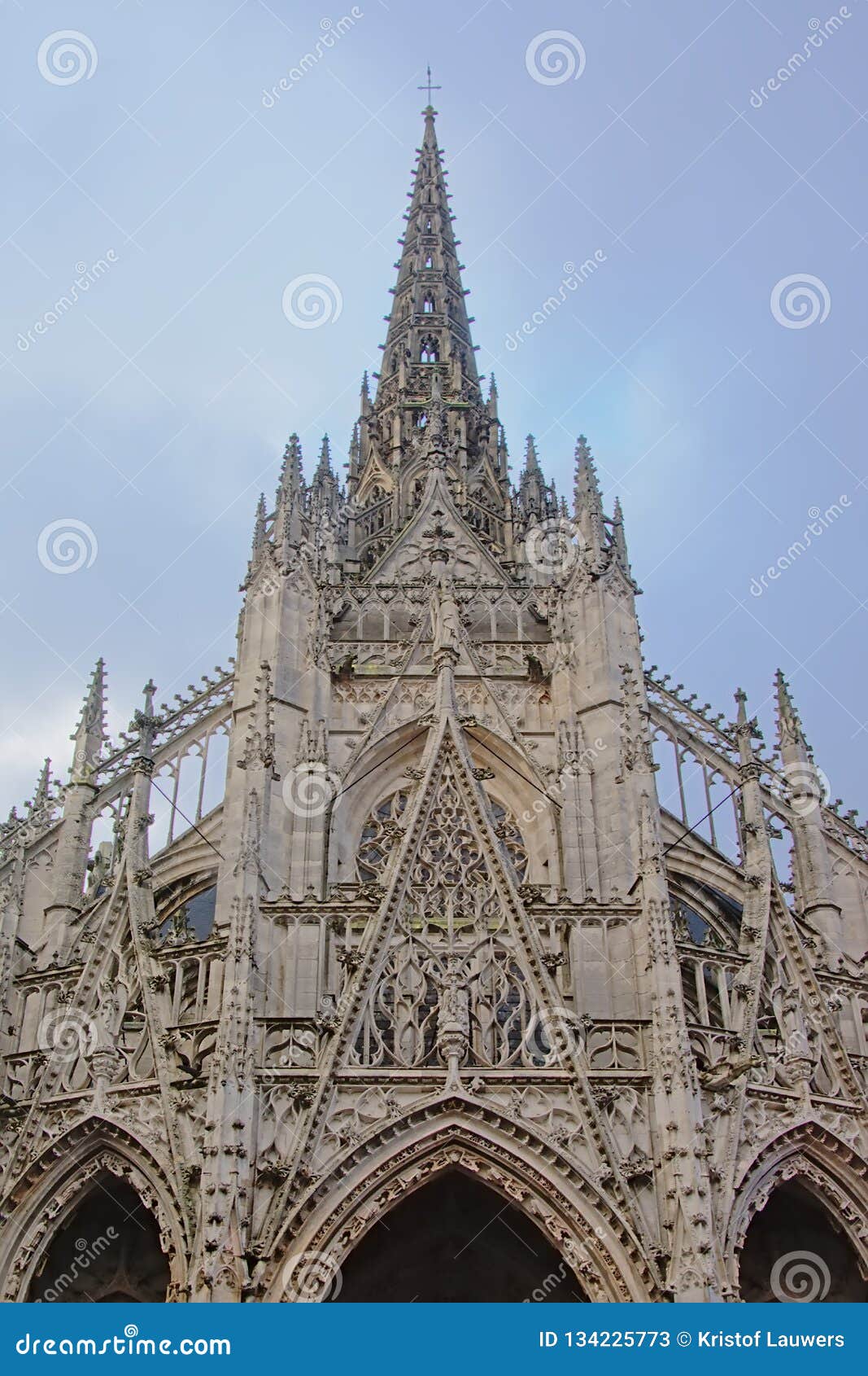 Architecture Detail Of Therroman Catholic Saint Maclou Church In Gothic Style Rouen Frane Stock Image Image Of Clcok Historical