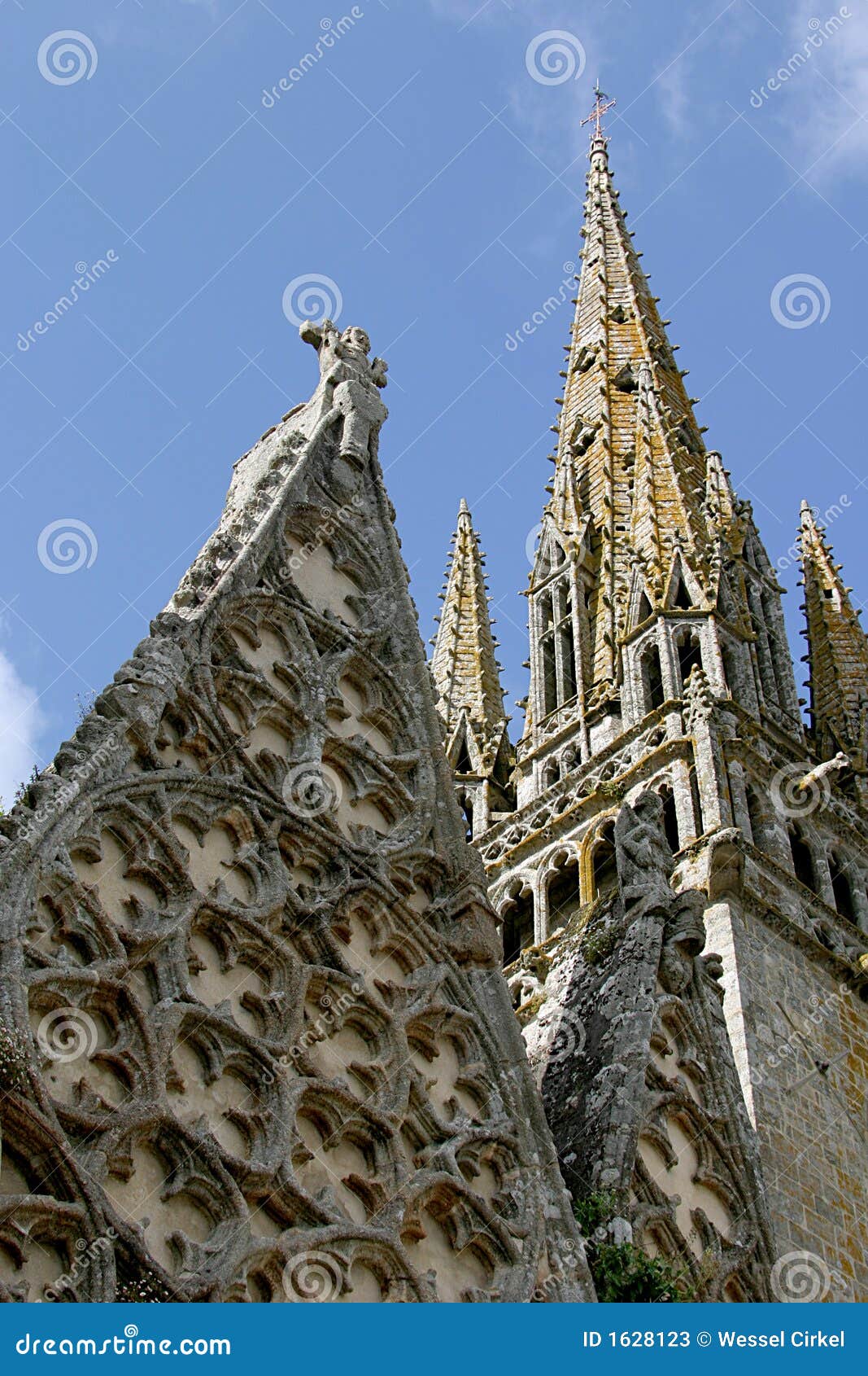 the tower of the roman-gothic, collegiate church of notre-dame-de-roscudon