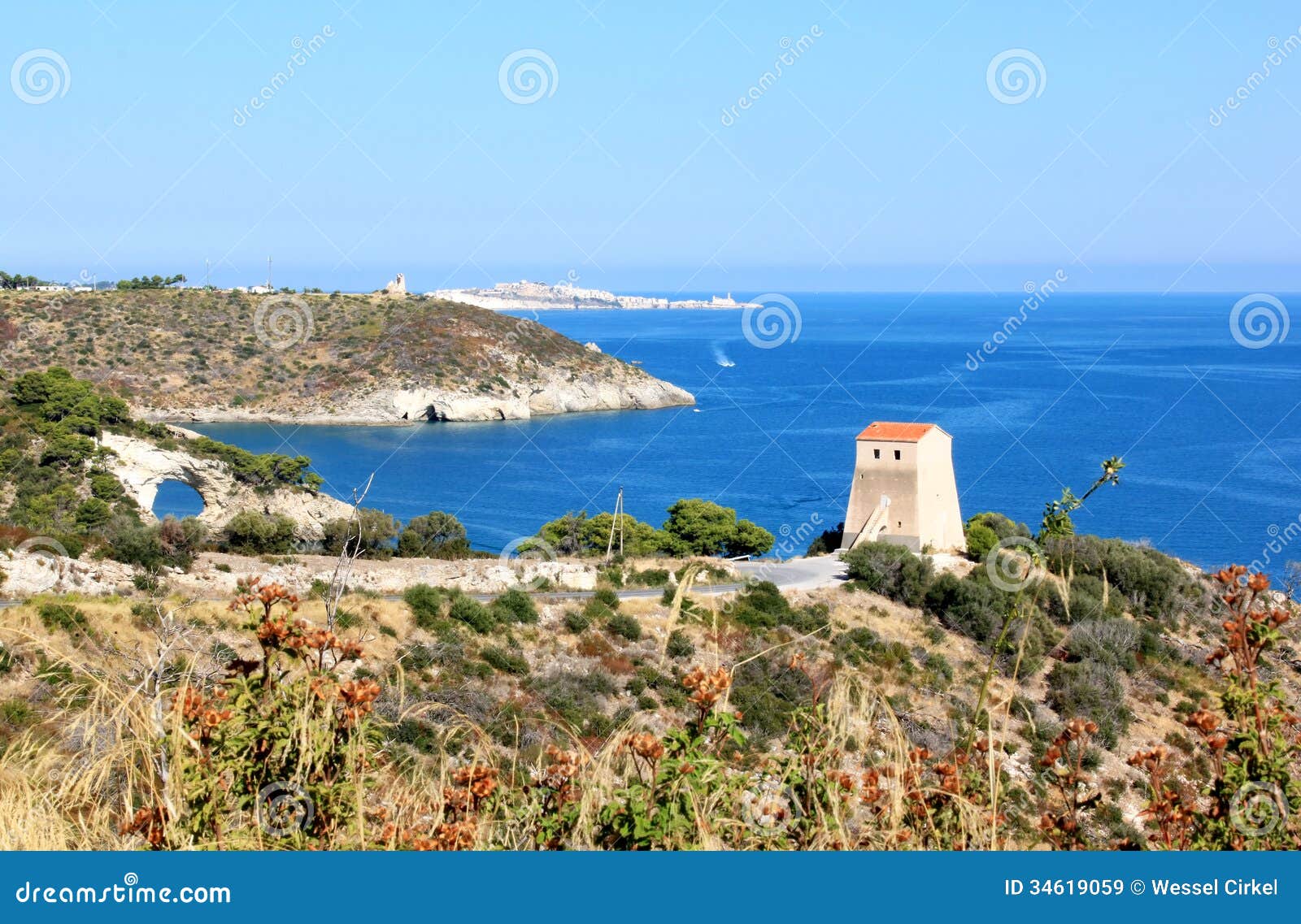 tower of san felice near vieste, italy