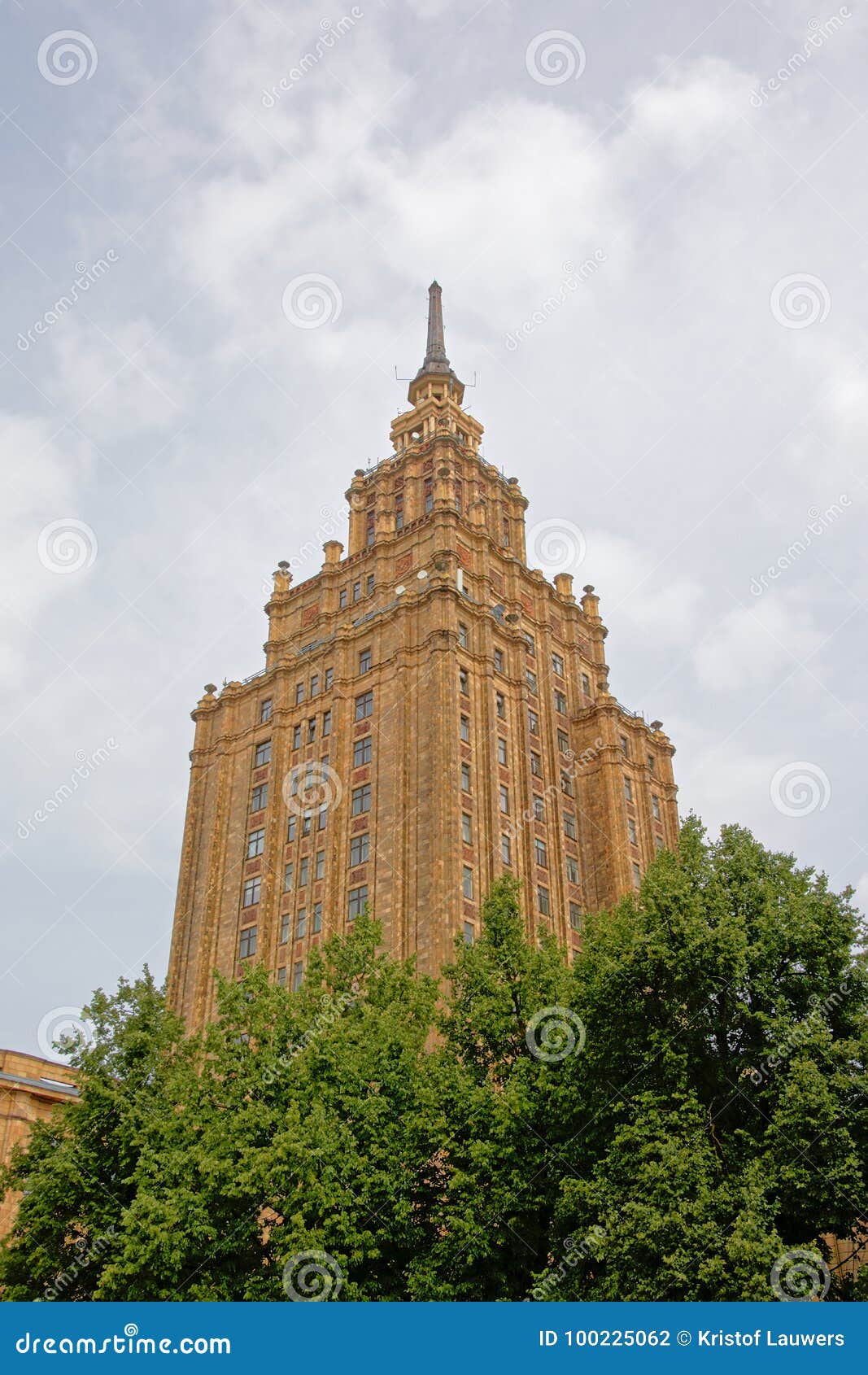 Tower of Te Academy of Sciences, Riga, Latvia Stock Photo Image of