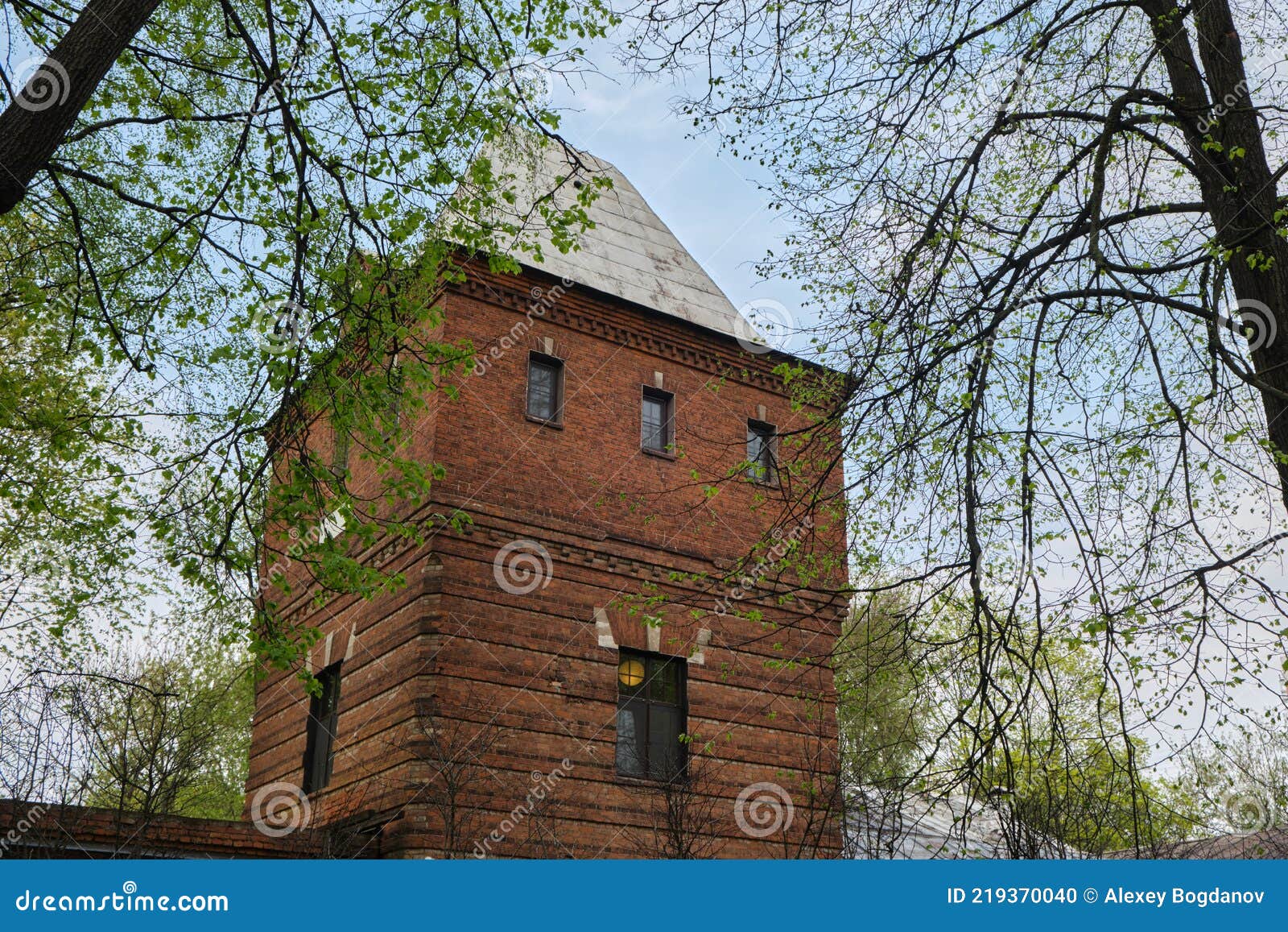 bratsevo park. historical manor of stroganov family. the tower