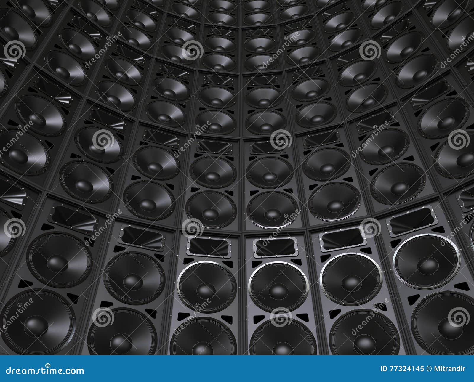 tower wall of concert speakers