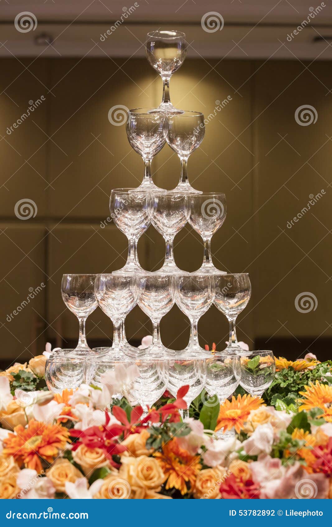 Tower of wine glasses stock photo. Image of coupe, drink 53782892