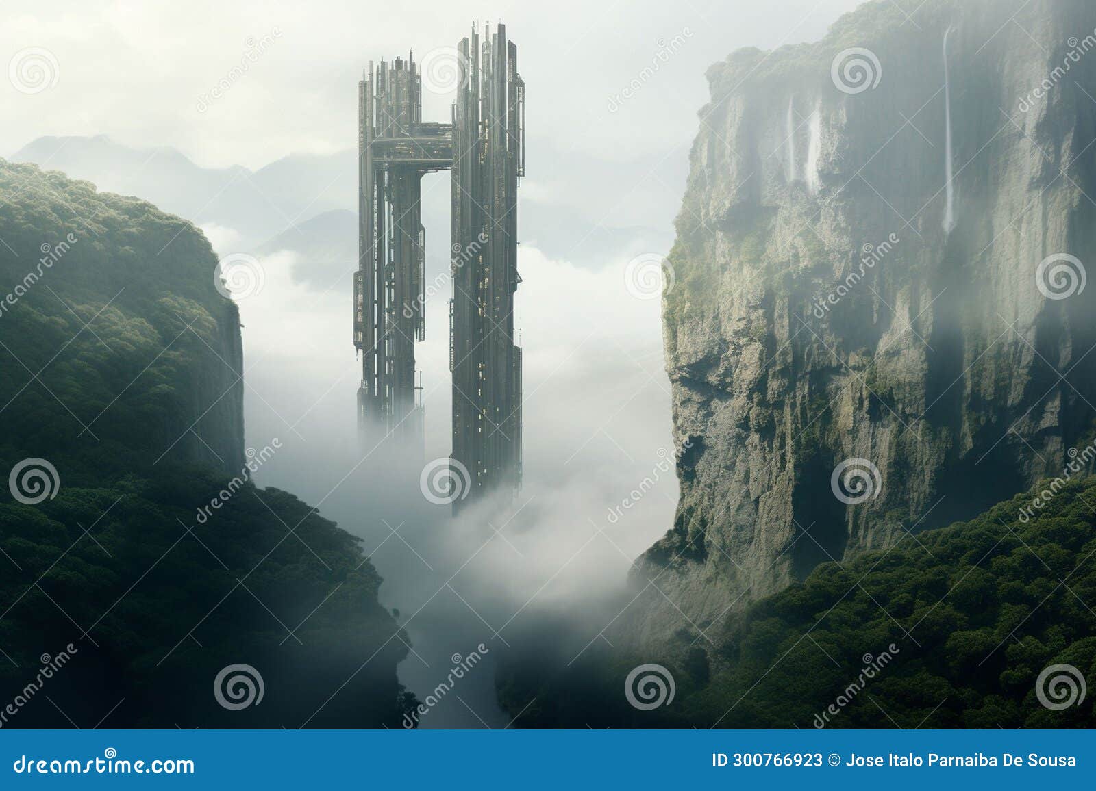 Towering Structure Rising Dramatically From The Royalty-Free Stock