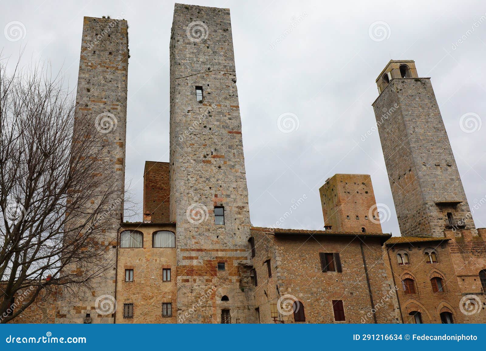 towers in the medieval village of san gimignano in the tuscany in italy