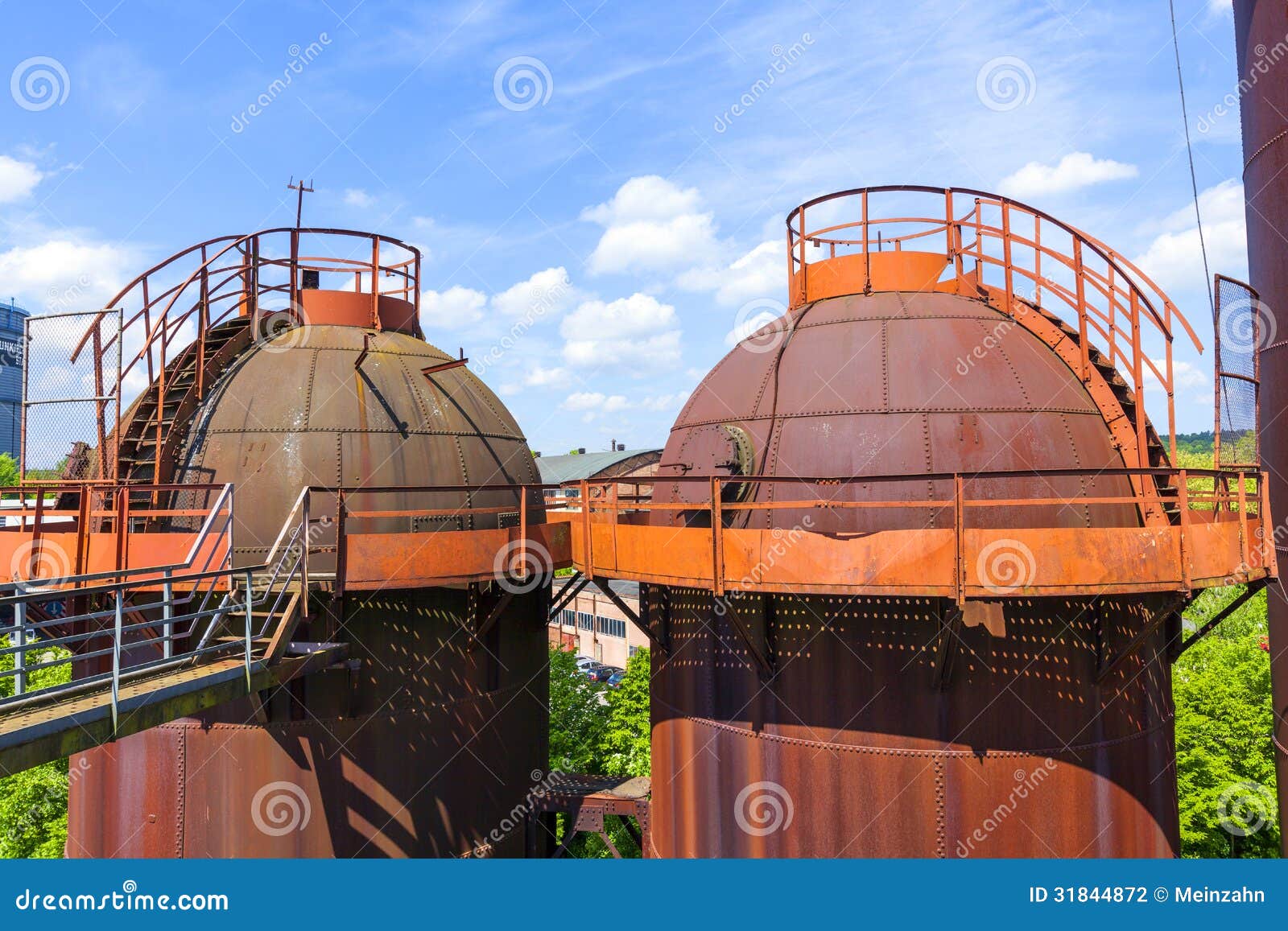 Towers of Old Iron Works Monuments Stock Photo Image of industrial