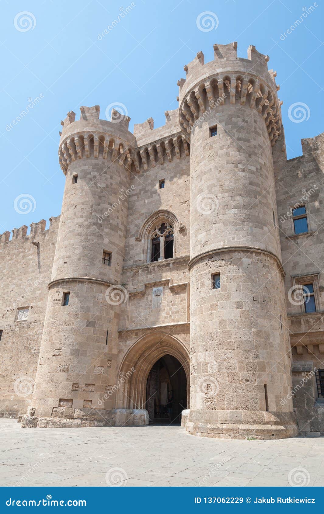 Palace of the Knights at Rhodes island, Greece Stock Photo by