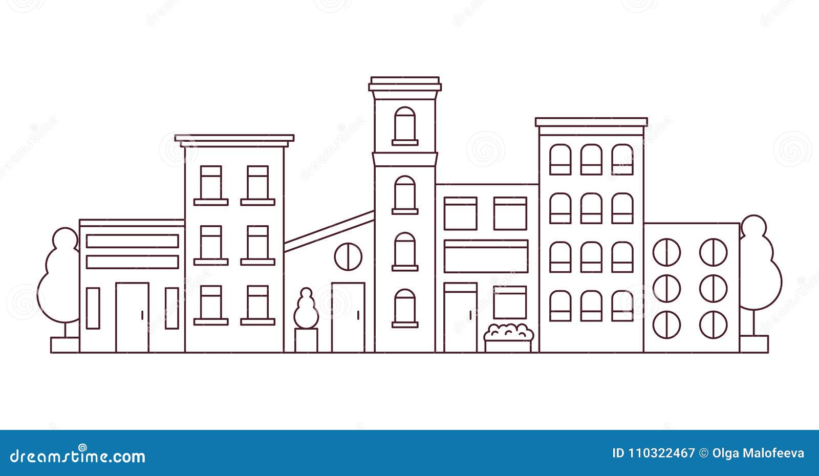 Town City Street Line Vector Illustration Stock Vector Illustration Of Imagery Design Town City Street Line Vector Illustration Stock Vector Illustration Of Imagery Design