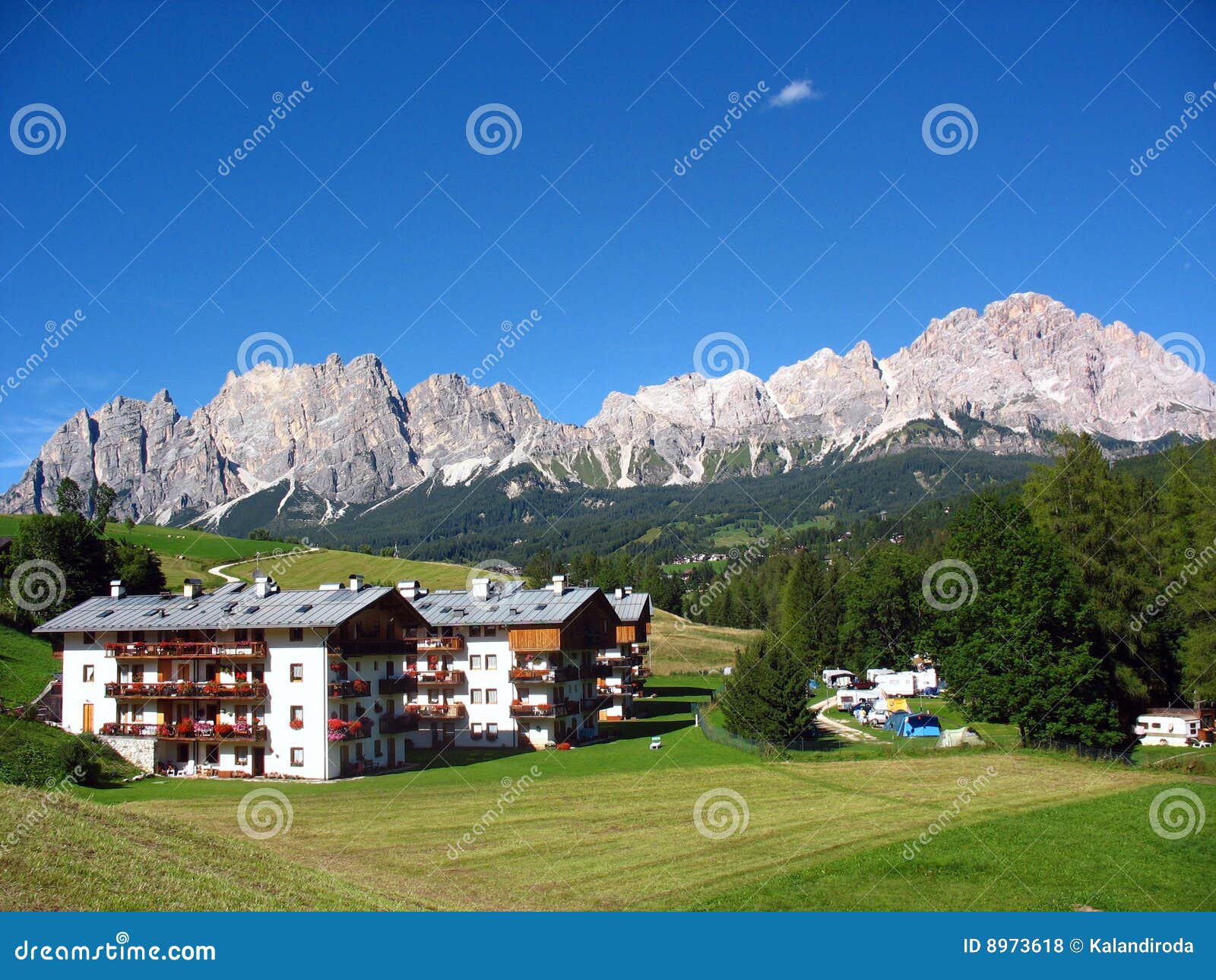 the town of cortina d'ampezzo in the dolomites