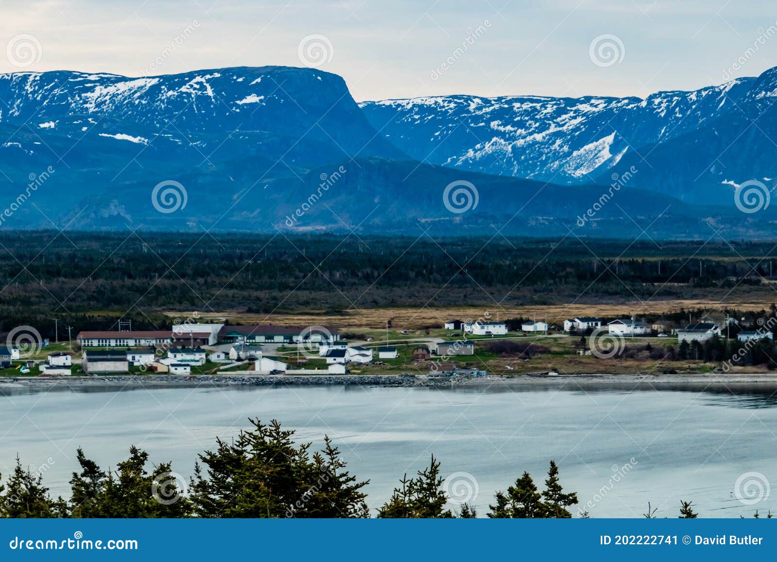 Town of Cow Head from Big Hill. Cow Head,Newfoundland,Canada Stock Image Image of fast
