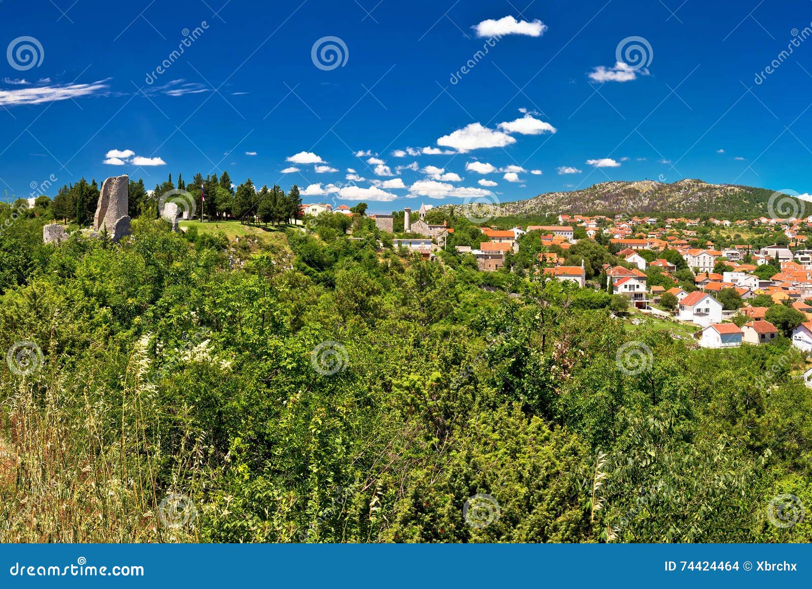 town of drnis green landscape view