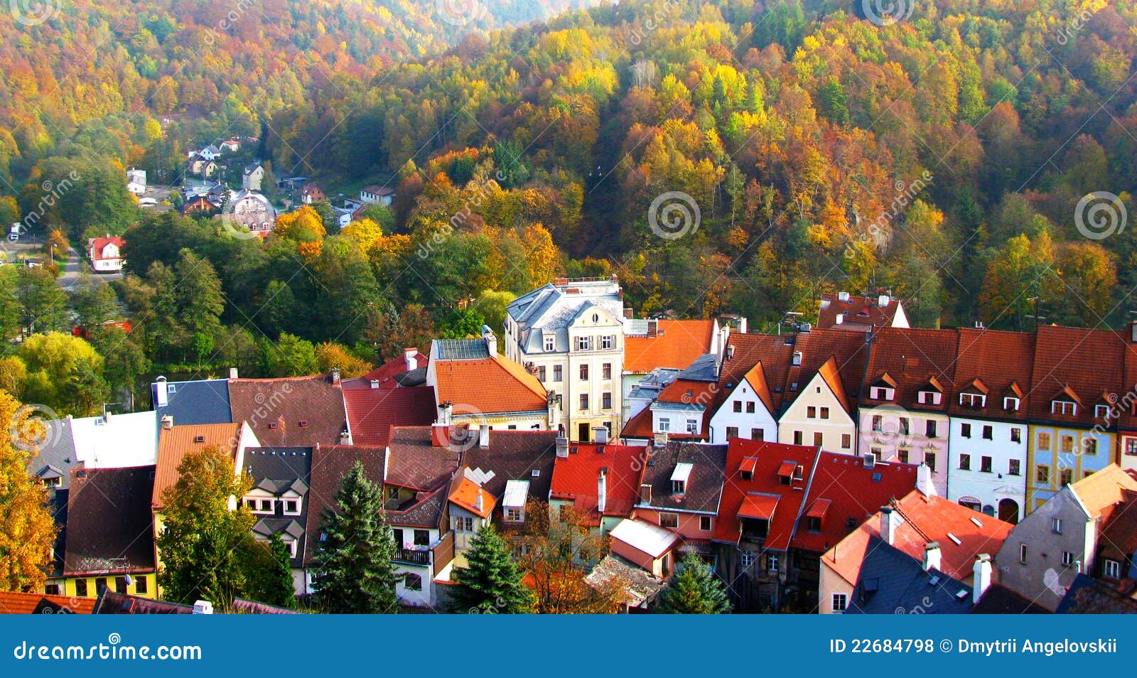 Town in a forest stock photo. Image of road, horizontal 22684798