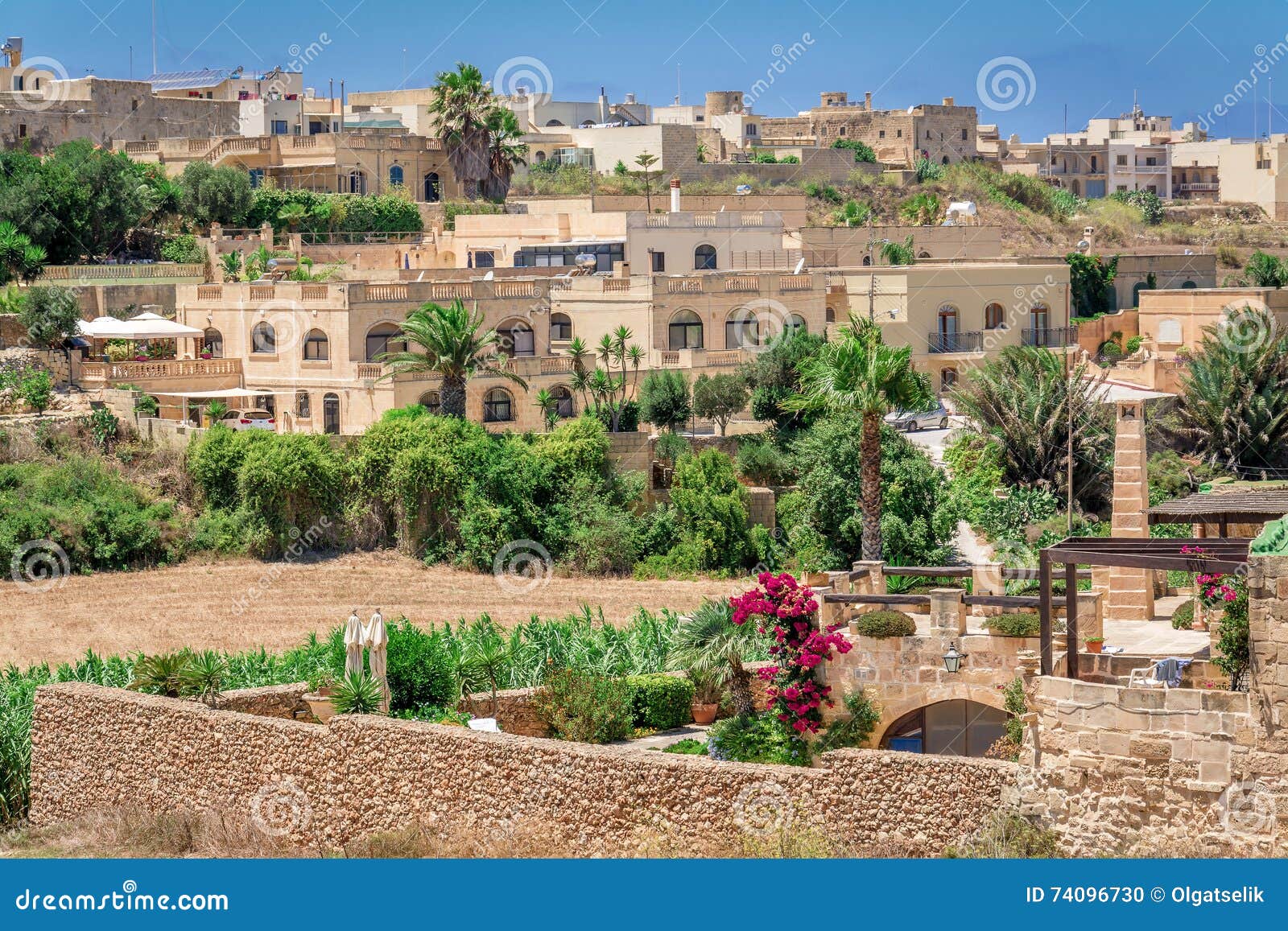 Town of Gharb in Malta stock photo. Image of architecture 74096730