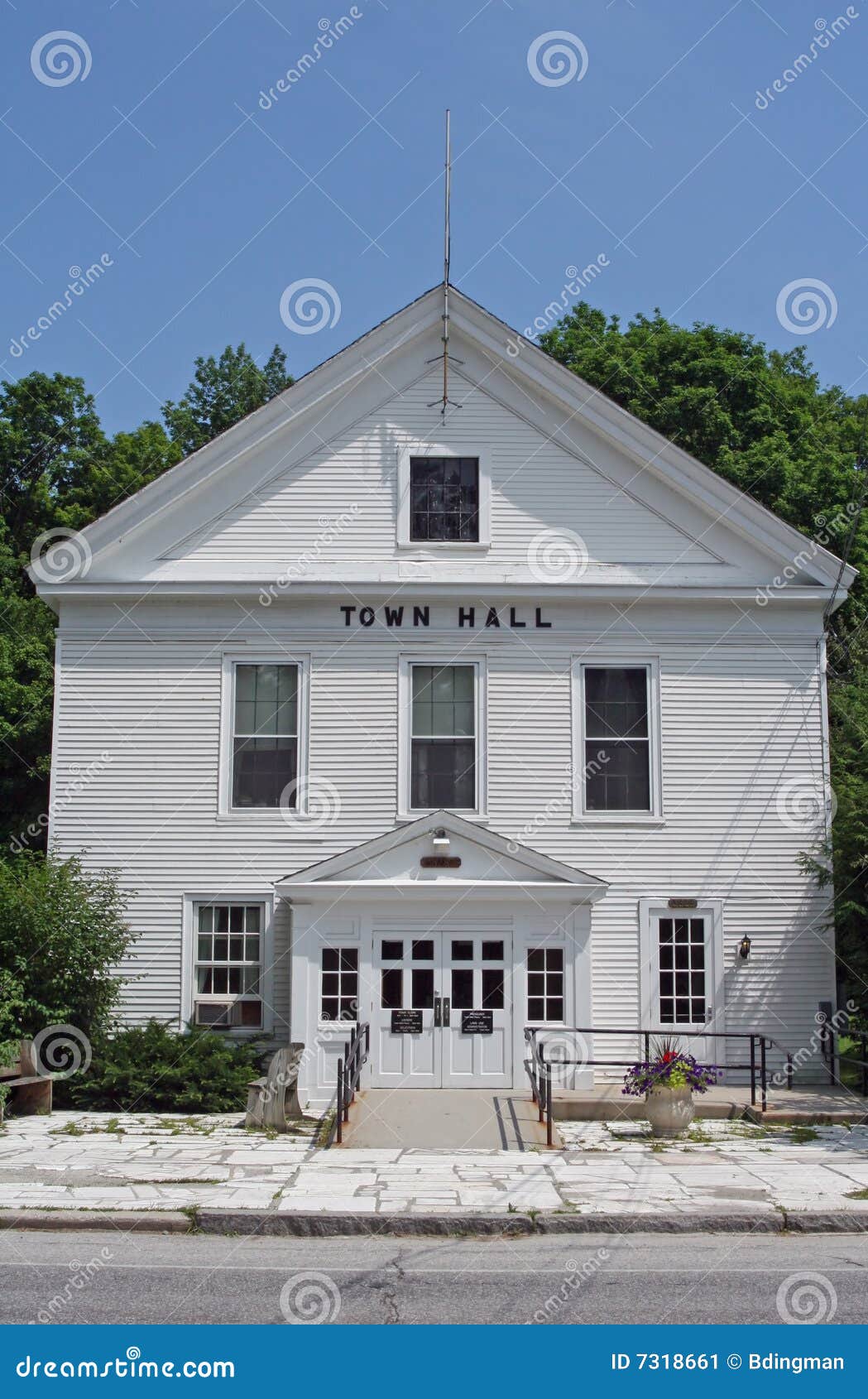 Town Hall stock image. Image of town, blue, rural, meeting 7318661