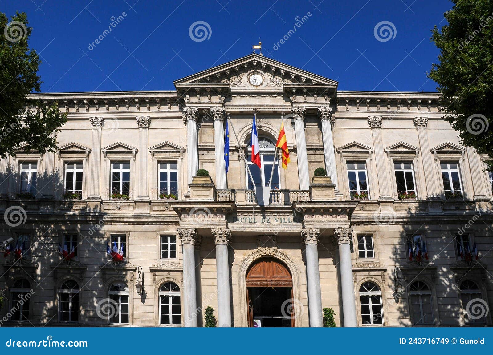 Hotel De Ville, City Hall in Avignon, Provence Stock Image - Image of ...