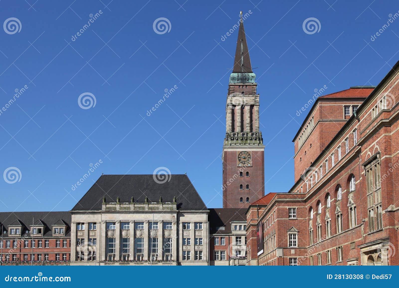 Town hall of Kiel stock photo. Image of tower, color 28130308