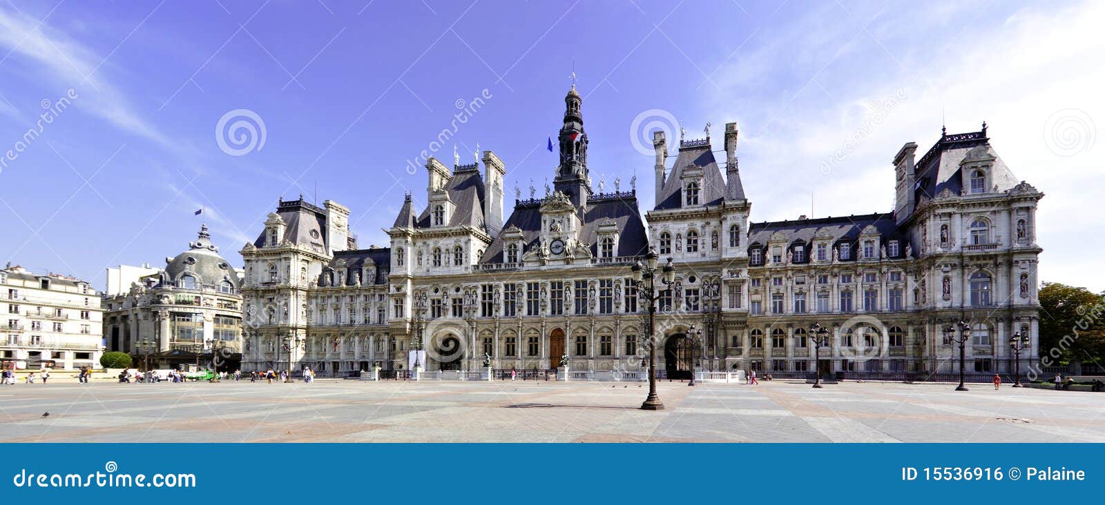 Town hall of Paris stock photo. Image of capital, building 15536916