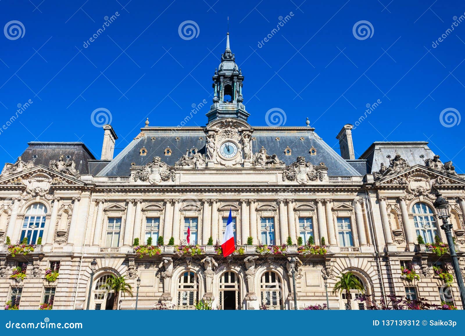 Town hall in Tours, France stock photo. Image of exterior - 137139312