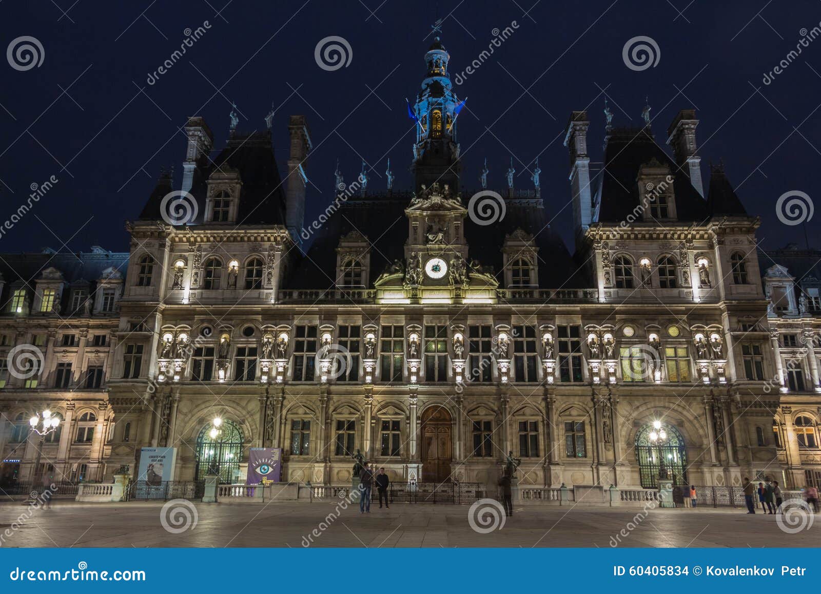 The Town Hall Square in Paris, France. Editorial Stock Image - Image of ...
