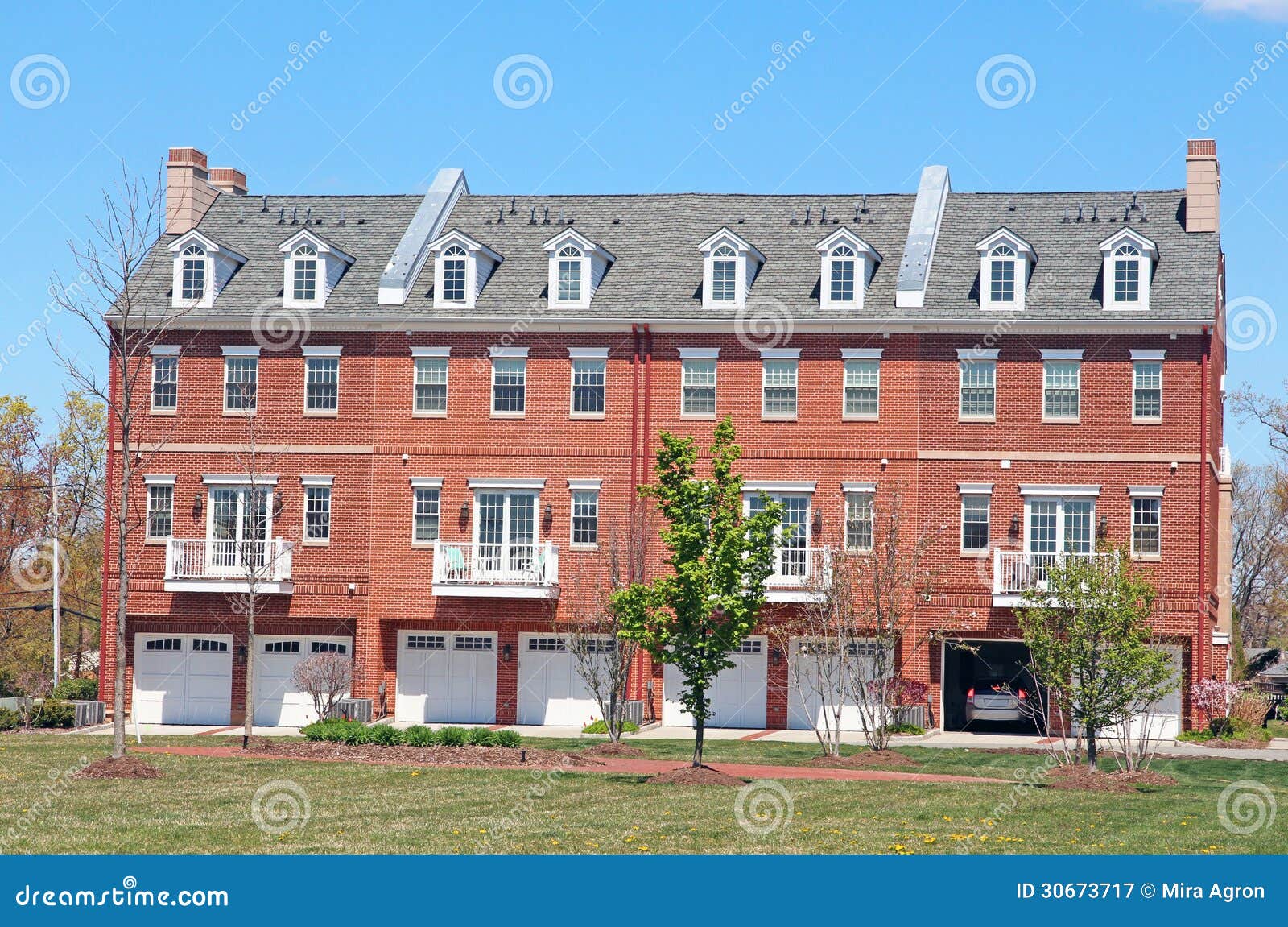 town house brick apartments garage doors 30673717