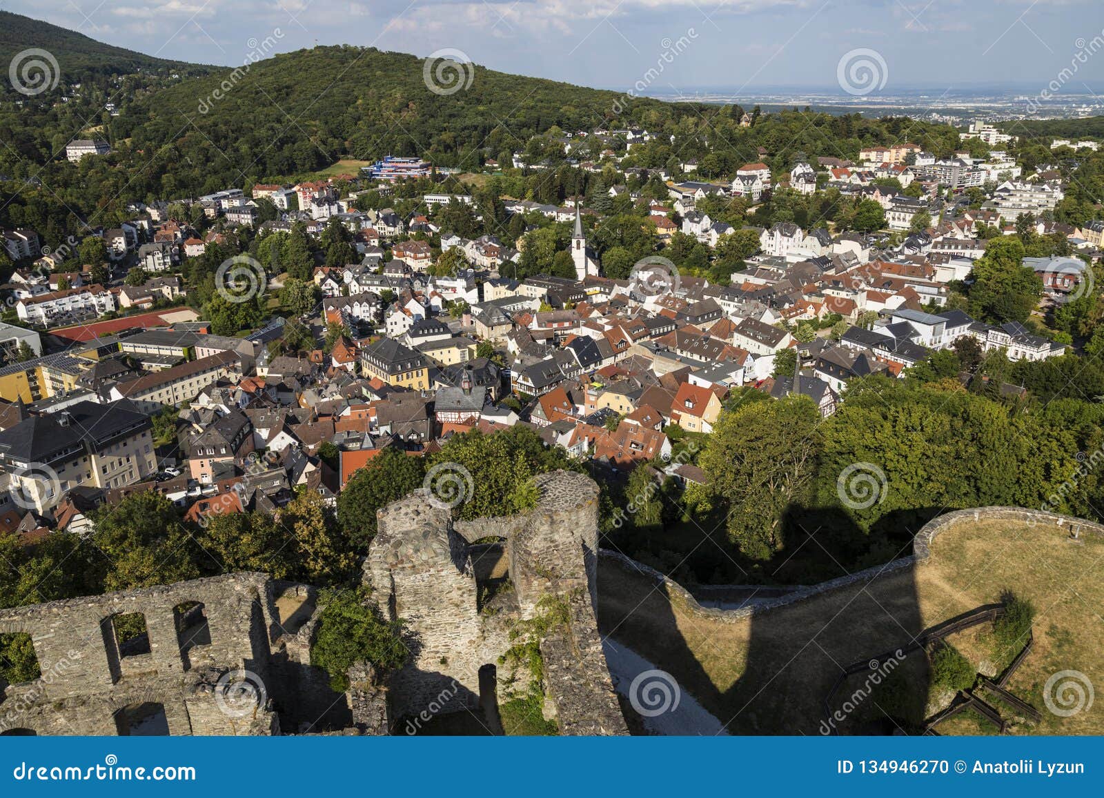 Town Koenigstein Im Taunus, Germany. Top View Stock Photo - Image of ...