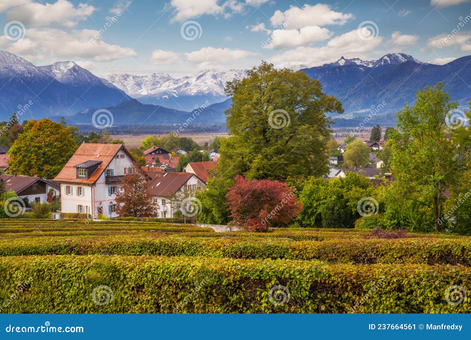 town of murnau in the alps of bavaria