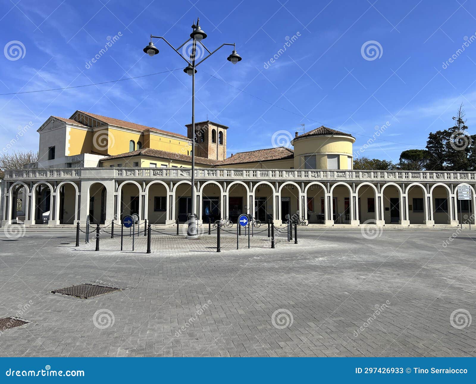 town square of tresigallo metaphysical city ferrara italy