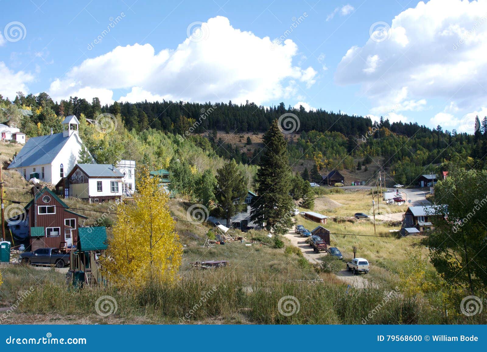 Town of Ward Colorado stock photo. Image of church, rustic 79568600