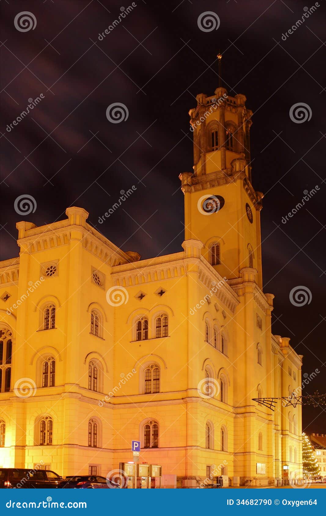Townhall in Zittau stockfoto. Bild von nacht, architektur 34682790