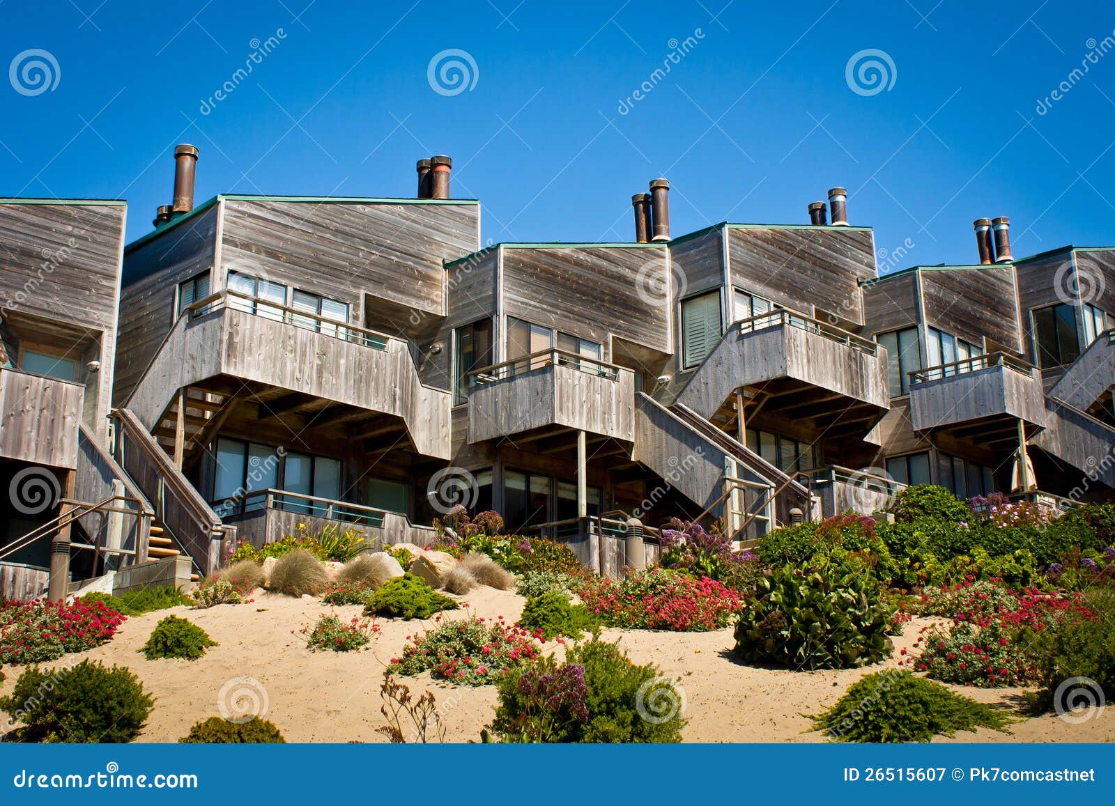 Townhomes above Dune stock image. Image of urban, group 26515607