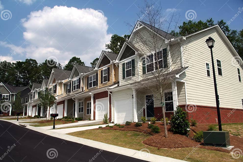 Townhomes or condominiums stock image. Image of neighbor 890587