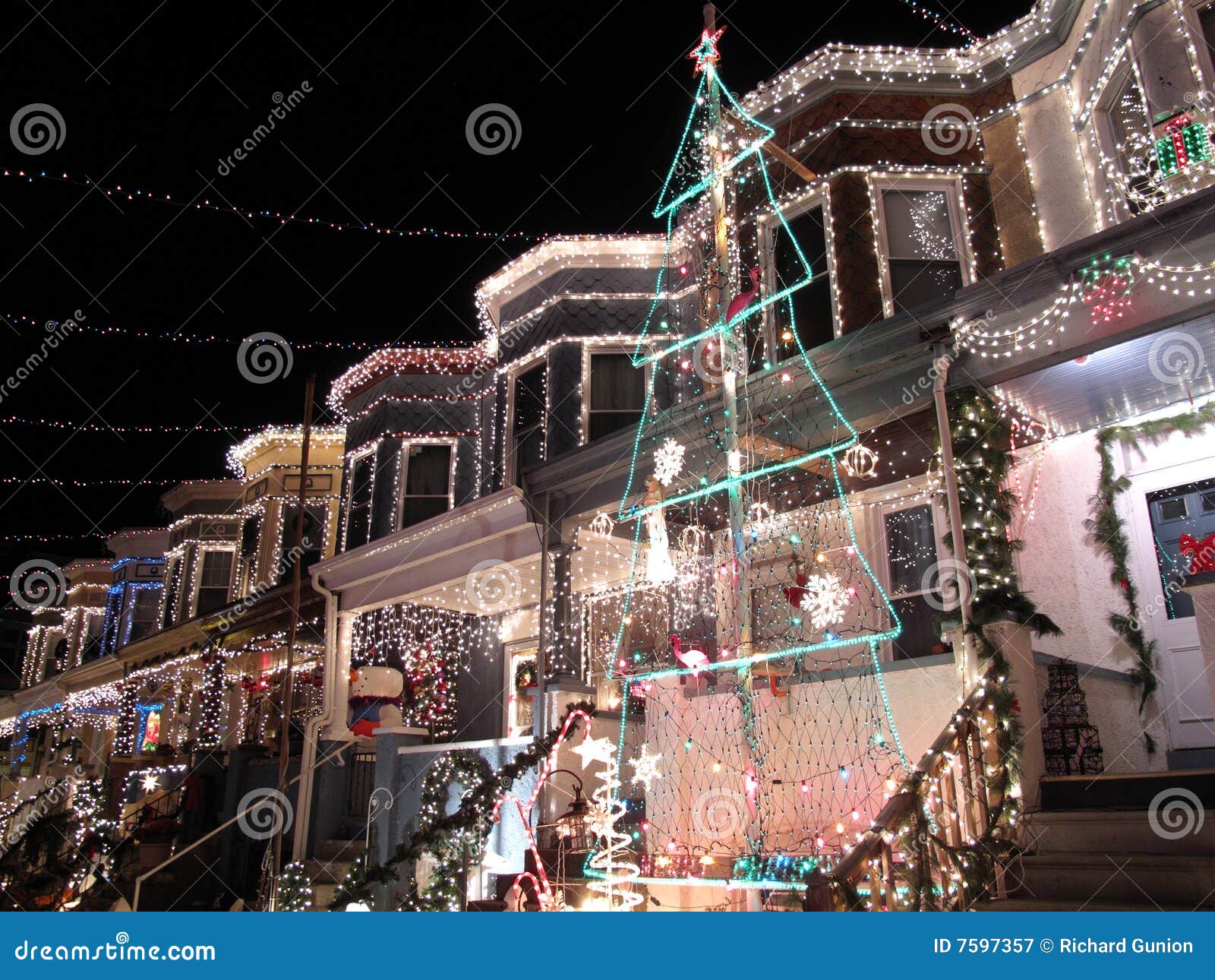 Townhouse Row during Christmas Stock Image Image of home, maryland