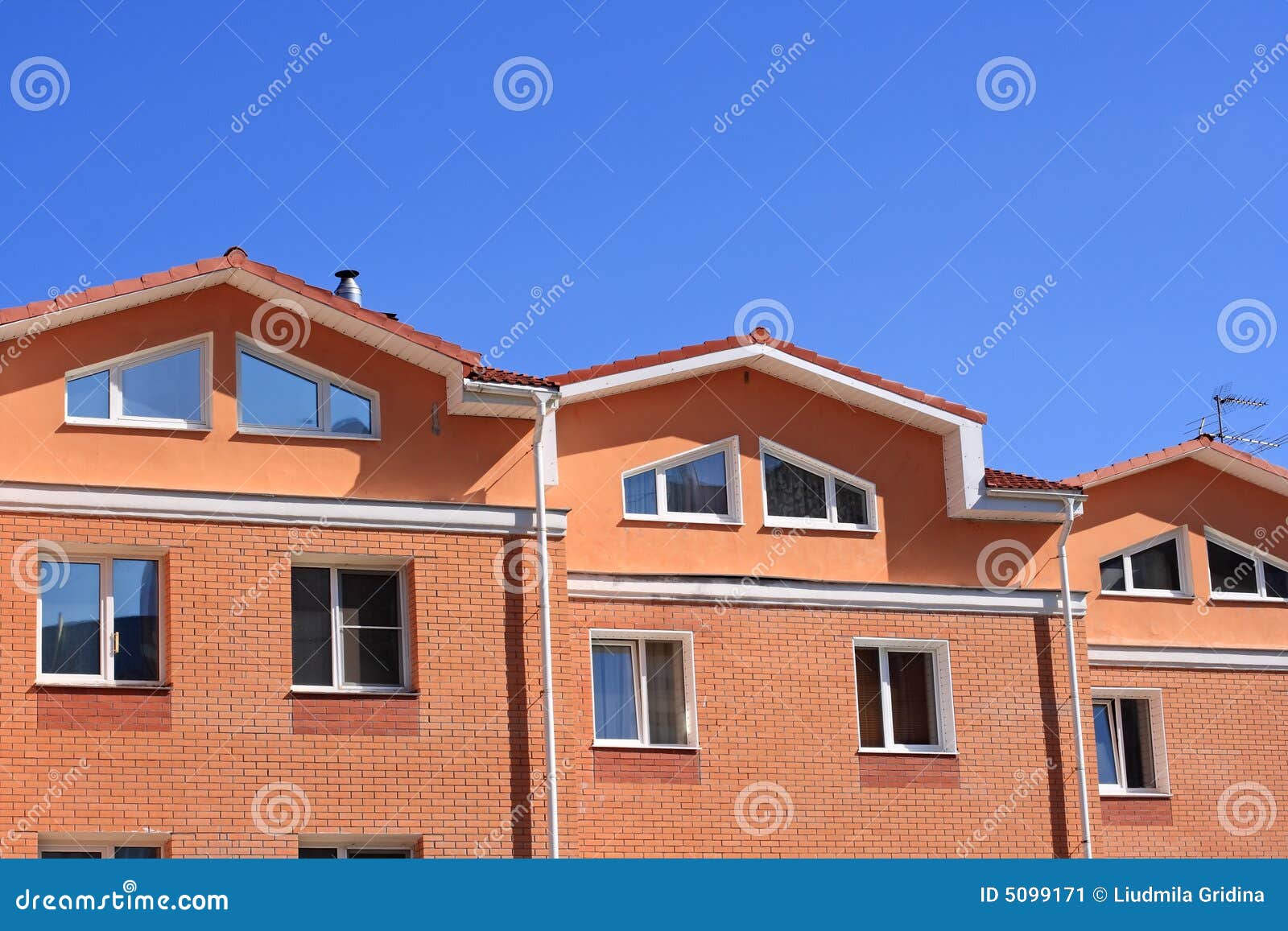 Townhouses stock image. Image of neighborhood,