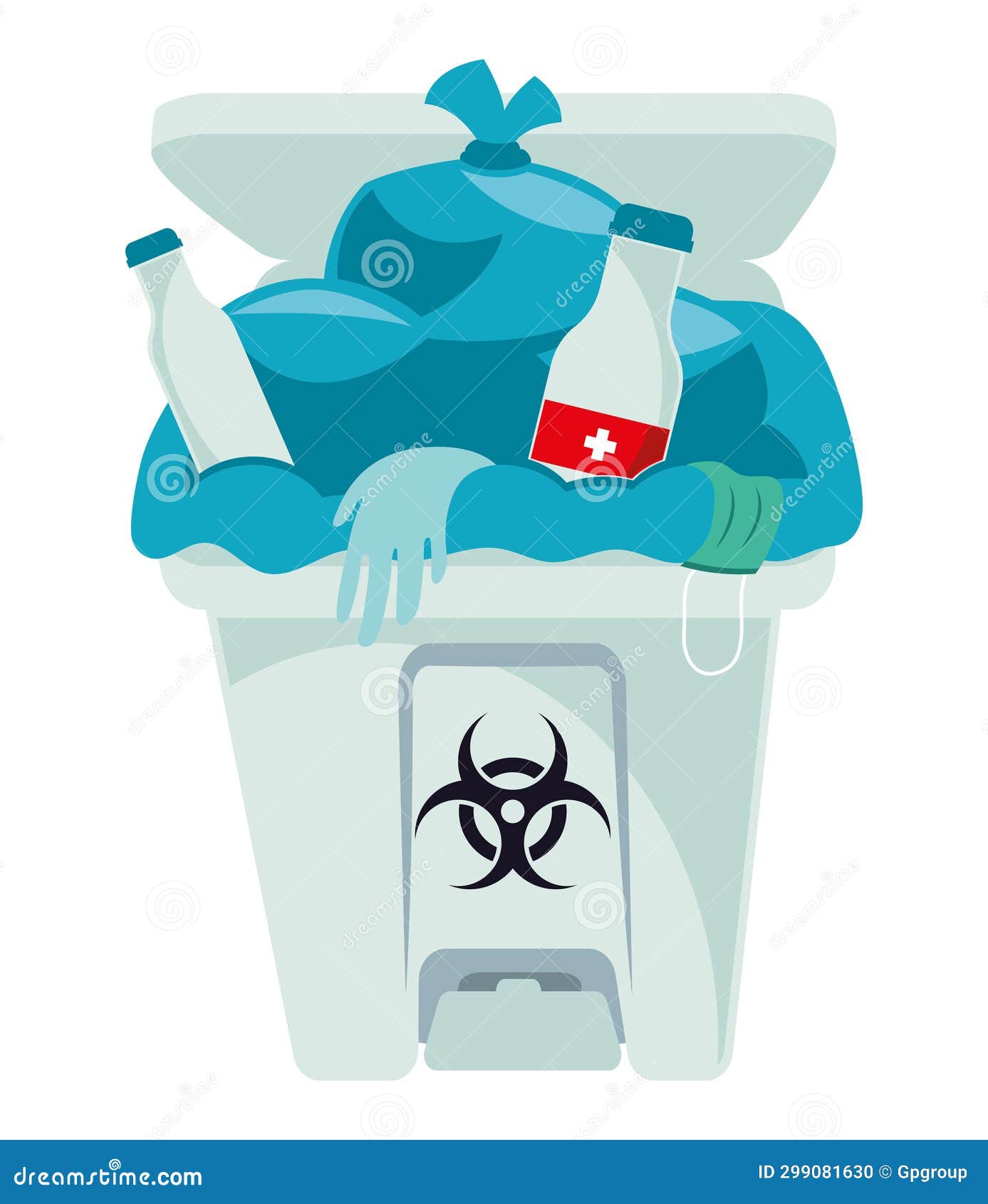 Toxic waste bin stock illustration. Illustration of transportation