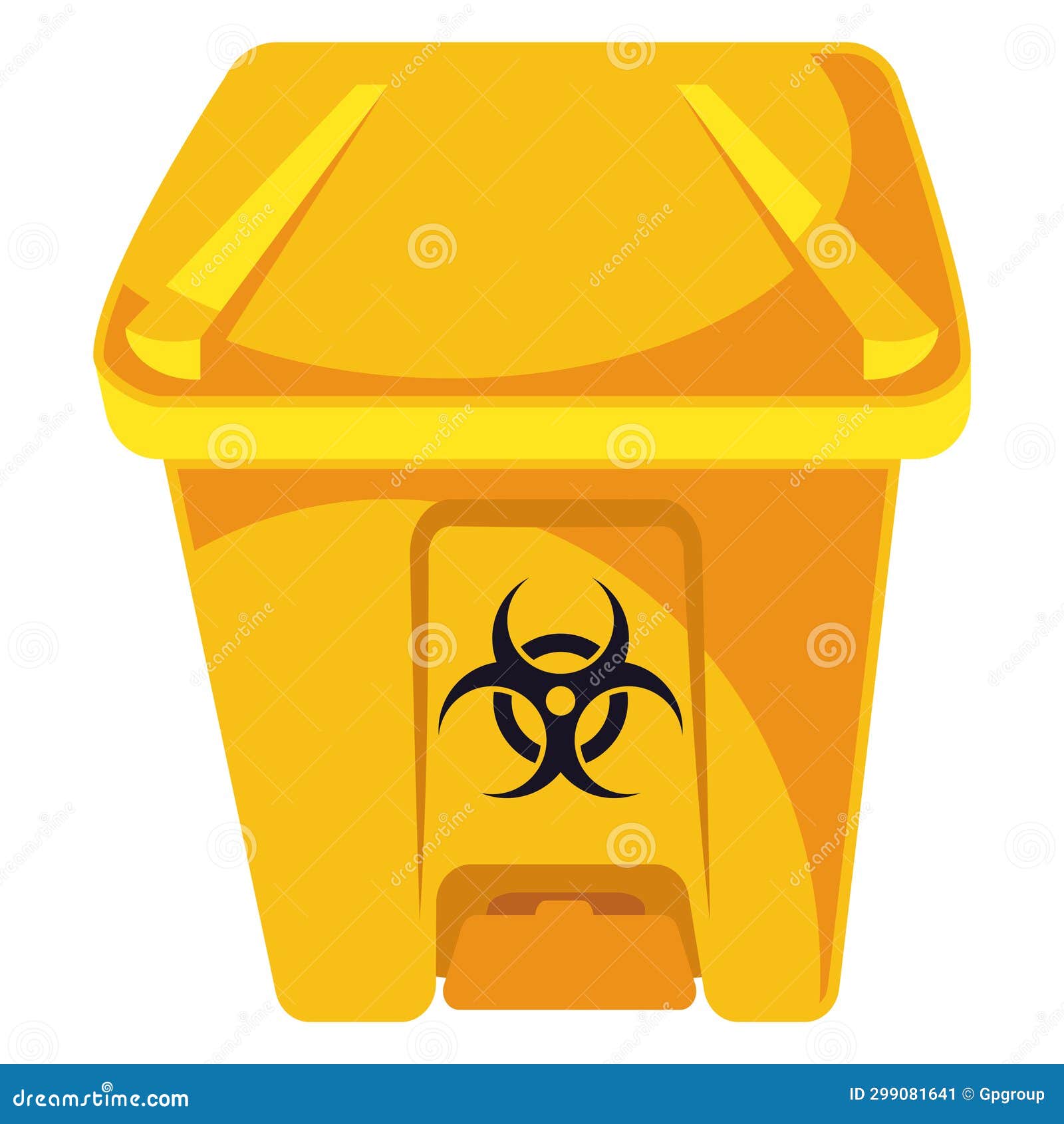 Toxic waste bin yellow stock illustration. Illustration of design