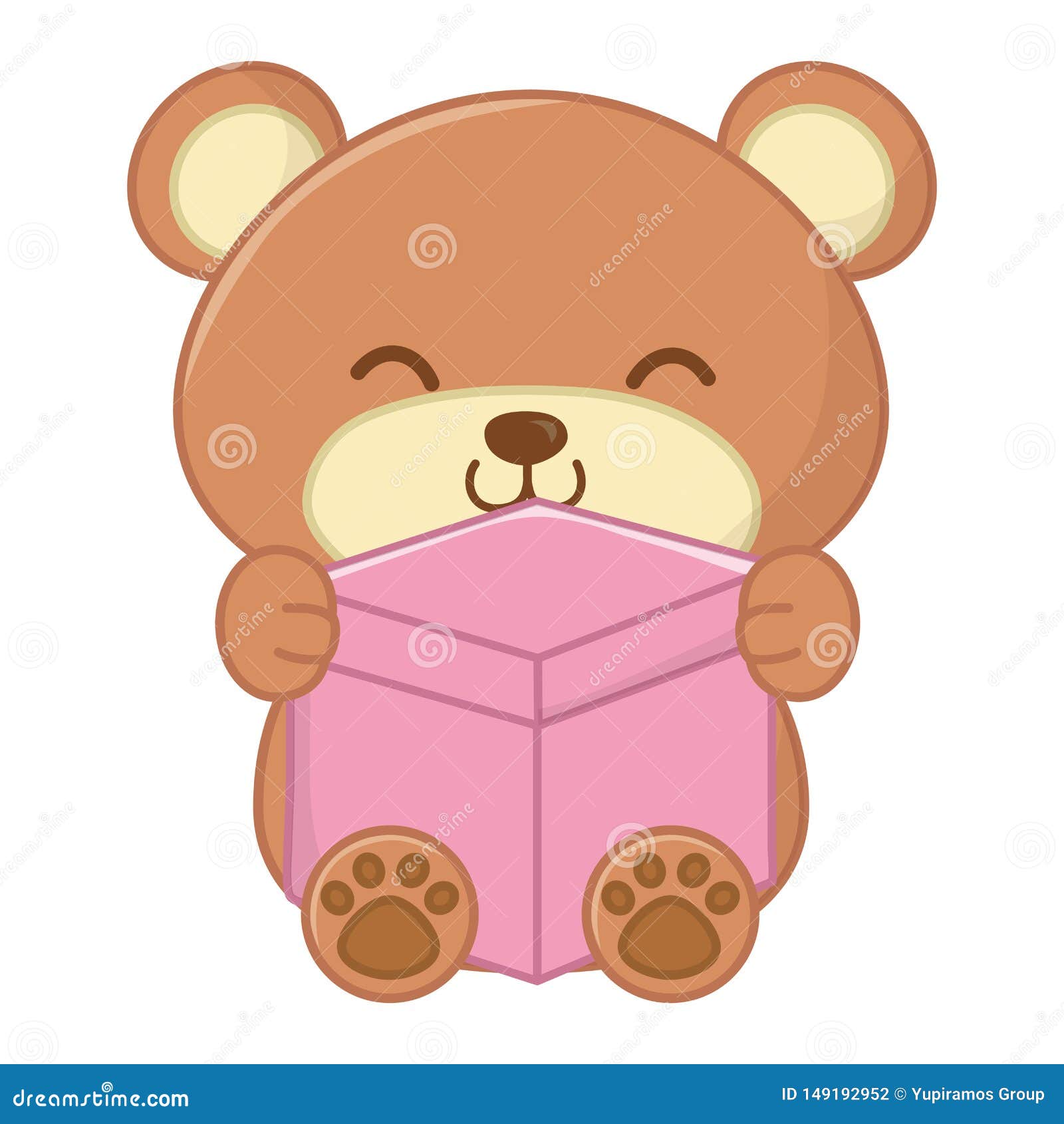 teddy bear holding a box