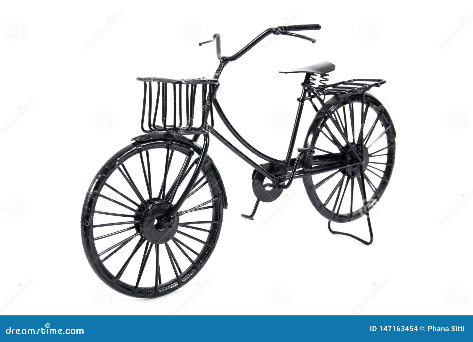 Toy Bicycle Isolated on White Background. Metal Bicycle Toy Model