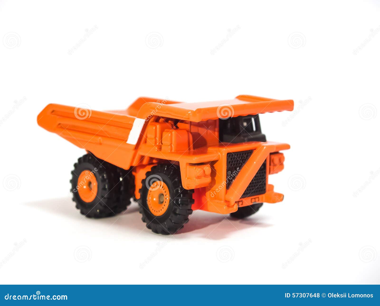 Toy big orange dump truck stock photo. Image of background 57307648