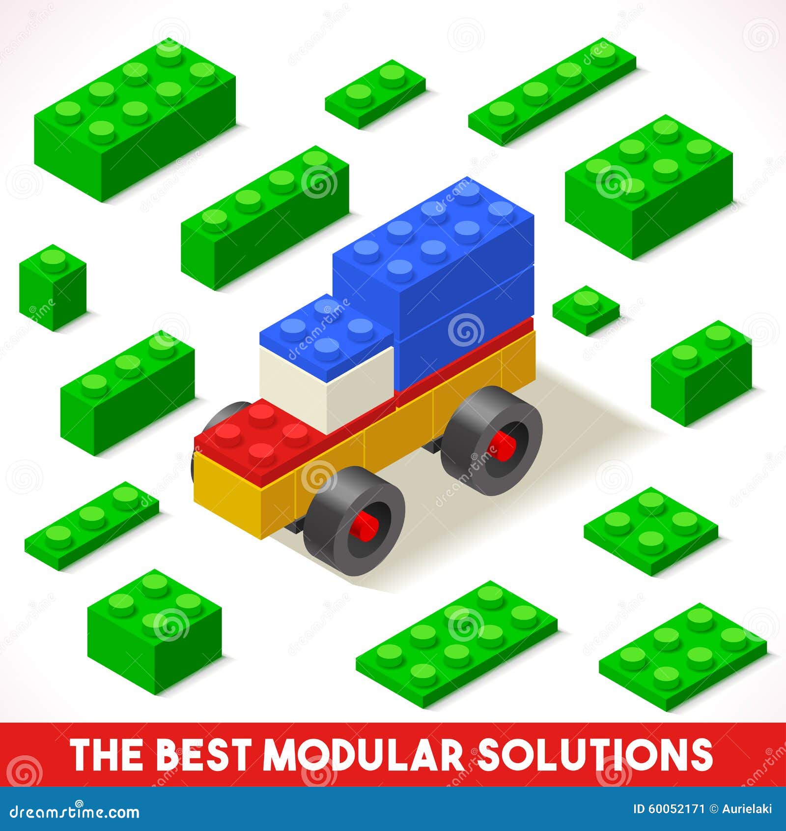 Toy Block Car Games Isometric Vektor Abbildung Illustration von